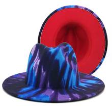 Hat Fedora Hat Gradient Color Tie Dye Craft Panama Felt Hat Ladies Jazz Hat British Ladies Fedora Hat Men's Hat шляпа женская 2024 - buy cheap