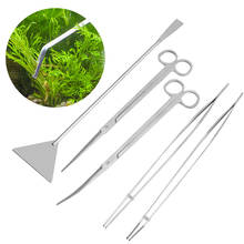 3/5Pcs Set Aquarium Cleaning Tools Kit Tweezers Curve Scissor Fish Tank Water Plants prune Grass Stainless Steel Scraper  algae 2024 - buy cheap