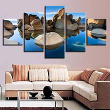 Canvas Painting Decor Home For Living Room Wall 5 Pieces Stone Blue Sky White Cloud Scenery Pictures Modular HD Prints Art Frame 2024 - buy cheap