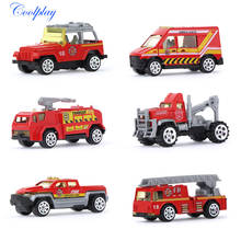 6PCS/set 1:64 Scale Mini Alloy Car Model Fire Tanker Diecast Engine Ladder Car Machines Ambulance Vehicle Toys Gift for Children 2024 - buy cheap