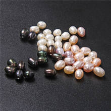 6-7mm Half Drilled Hole Loose Pearl Beads Natural Freshwater Earring Pearls Beads For DIY Jewelry Making Craft Accessories 10PCS 2024 - buy cheap