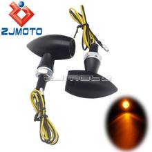 8mm Cafe Racer Black Mini Bullet Motorcycle Turn Signal Universal for Harley Honda Bobber Chopper LED Indicator Blinker 2024 - buy cheap