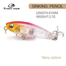 Sunken pencil, isca de pesca artificial de 43mm/4.1g, acessórios de pesca de inverno, mercadorias de iscas de lúcio, carpa e peixe 2024 - compre barato