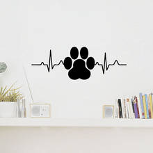 Creative Dog Paw Print Heartbeat Wall Sticker Home Decor Pet Shop Decals Kids Children Room Decoration Wall Art Murals 2024 - buy cheap