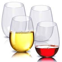 4 шт./компл. Ударопрочный пластиковый бокал для вина, Небьющийся Стакан для вина PCTG, Многоразовые прозрачные чашки для фруктов, сока, пива, посуда для напитков 2024 - купить недорого