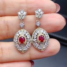 CoLife Jewelry Vintage 925 Silver Gemstone Drop Earrings 4*5mm Natural Ruby Eardrop Fashion Silver Gemstone 2024 - buy cheap