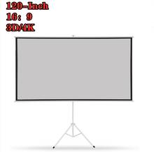 Tripod Projector Screen 100 inch Projector Curtain 3D 4K FULL HD 16:9 Matte Gray Fabric Fiber Glass Bracket Stand Tripod Outdoor 2024 - buy cheap