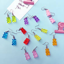 Lovely Handmade Colorful Cartoon Bear Earring Resin Candy Color Animal Earring For Friend Daily Funny Jewelry 1 Pair 2024 - buy cheap