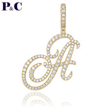 Colgante de nombre personalizado con letras curvas de A-Z, collar de circonita cúbica, Color dorado y plateado, Charm para hombres y mujeres, joyería Rock Hip Hop 2024 - compra barato