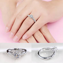Anillo de compromiso de cristal con flor Retro para mujer, joyería fina de moda, accesorios de anillos de Color rosa Seliver 2024 - compra barato