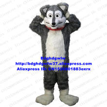 Long Fur Furry Grey Wolf Husky Dog Fursuit Mascot Costume Adult Cartoon Character Trade Exhibition Business Anniversary zx662 2024 - buy cheap