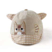 Cartoon Cat Ear Baby Baseball Cap Plaid Baby Girl Boy Sun Hat Spring Summer Infant Toddler Kids Visor Beach Hat 1-3Y 2024 - buy cheap