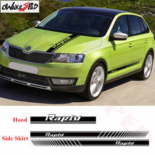 1set Racing Sport Stickers For-Skoda Rapid 2013-2019 Car Styling Body Side Skirt Decor Stickers Auto Bonner Stripes Vinyl Decals 2024 - buy cheap