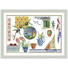 Potting plant paintingcounted printed on the canvas 11CT 14CT DIY kit Cross Stitch embroidery needlework Sets home decor 2024 - buy cheap