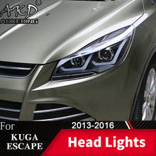 Kuga-lâmpada de farol dianteiro, acessório para carro, lâmpada de led bixênon para ford escape entre 2014 e 2016, farol de neblina drl h7 2024 - compre barato