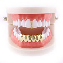 Hip Hop Gold Silver Color Grillz Tooth Crystal Stick Shape Dental Mouth Teeth Grillz Braces Cover Caps Cosplay Funny Jewelry 2024 - buy cheap