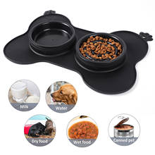 Dog Pet Dish Slow Double Bowl Silica Gel Water Non Skid Silicone Bloat Mat Cat Puppy Feeding Supplies Interactive Eating Feeder 2024 - buy cheap