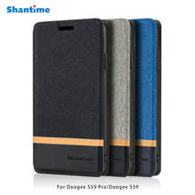 Canvas PU Leather Phone Bag Case For Doogee S59 Pro Flip Case For Doogee S59 Business Case Soft Silicone Back Cover 2024 - buy cheap