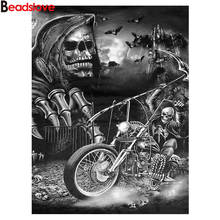 diamond embroidery skull motorcycle landscape diamond painting cross stitch full square round drill 5d puzzles mosaic painting 2024 - buy cheap