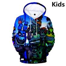 Sudadera con capucha para niños de 3 a 14 años, con estampado 3D de Five Nights at FNAF, ropa de calle Harajuku para niños y niñas 2024 - compra barato