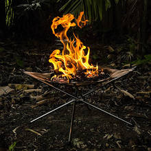 Camping Hiking Equipment BBQ Bonfire Camp Fire Wood Stove Fire Frame Rack Foldable Garden Backyard Heating Mesh Fire Pit 2024 - buy cheap