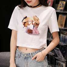 Cut Out Short Sleeve Lettuce Hem Sexy Summer T-shirt for Girls O-Neck Graphic Tees Pullovers Graphic T Shirts Crop Top Tumblr 2024 - купить недорого