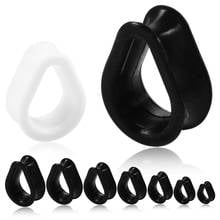 2Pcs Silicone Ear Plugs and Tunnels Flexible Tunnels Ear Piercings Earlets White & Black Expander Ear Gauges Body Jewelry 2024 - buy cheap