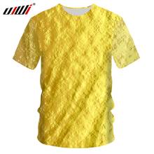UJWI-Camiseta de manga corta para hombre, camisa azul con estampado 3D metálico dorado, ropa de lujo, Tops de verano 2024 - compra barato