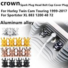 Motorcycle Spark Plug Head Bolt Cap Cover Plug crown For Harley Twin Cam Touring 1999-2017 Sportster XL 883 1200 48 72 2024 - buy cheap