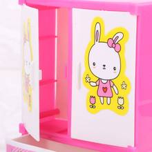 Novo coelho dos desenhos animados armário guarda-roupa boneca acessórios para babie boneca meninas brinquedo princesa quarto móveis 2024 - compre barato