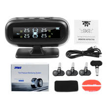Smart Car TPMS Tyre Pressure Monitoring System Solar Power Digital LCD Display Auto Security Alarm Systems Tyre Pressure 2024 - buy cheap