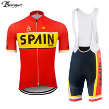 Uniforme da espanha de ciclismo profissional, camiseta com manga curta em tecido respirável para corrida de ciclismo, roupa para andar de bicicleta mtb 2024 - compre barato