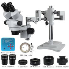 Microscopio con soporte Focal de doble eje Trinocular, cámara Industrial de 38MP, 2K, HD, USB, 3.5X, 90X, para reparación de PCB de teléfono 2024 - compra barato