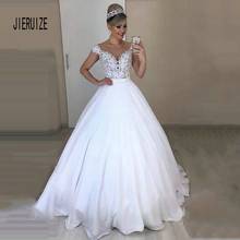 Jieruize-vestido de noiva destacável, modelo de primavera, 2 em 1, com decote em v, sem mangas, faixa de laço 2024 - compre barato