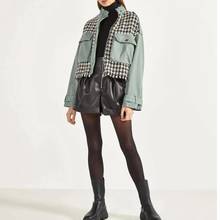 women plaid pockrts tweed jackets 2020 fashion ladies full sleeve tassel Houndstooth short jacket chic female vintage streetwear 2024 - buy cheap