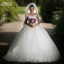Jieruize laço vestido de baile princesa vestidos de casamento fora do ombro rendas até voltar vestidos de noiva de novia 2024 - compre barato
