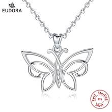 EUDORA New Sterling Silver Charming Butterfly Pendant Necklace For Women High Quality Jewelry Happy Birthday Girl Gift D495 2024 - buy cheap