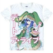 Camiseta com estampa de date a live, camiseta de verão para cosplay do yatogami tohka kotores itbitch himekawa yoshino tops isaki kurumi 2024 - compre barato