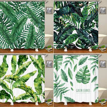 High Quality Green Plant Leaf Modern Shower Curtains Waterproof Polyester Fabric Bath Curtain with Hooks for Bathroom Decoration 2024 - buy cheap