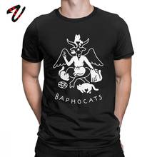 Baphocats T Shirt Men Pure Cotton Baphomet T-Shirt Satan Demon Tees Occult Goat Short Sleeve Tops Plus Size Satanic Tshirt 2024 - buy cheap