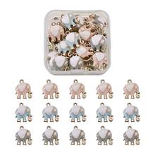 Pandahall 30pcs/box Elephant Alloy Enamel Pendants Charms Mixed Color for Jewelry Making DIY Bracelet Necklace Accessories 2024 - buy cheap