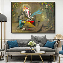 Lord Ganesh Canvas Painting India Religion Elephant Wall Posters and Prints on The Wall Art Picture for Living Room Home Decor 2024 - buy cheap