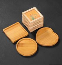 Estilo japonês coaster capa de madeira quadrado redondo copo de café de madeira esteira placemat potholder suporte de copo de chá de bambu estilo esculpido 2024 - compre barato