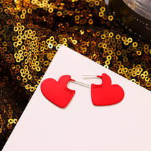 Pendientes Vintage con forma de corazón para mujer, aretes pequeños con estilo de corazón, Color rojo, 2020 2024 - compra barato