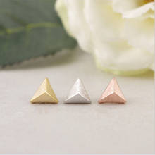 Fashion Stereoscopic Equilateral Triangle Pyramid Stud Earrings Three kinds of color wholesale 2024 - buy cheap