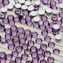 Diamantes de imitación de cristal plano violeta, arte de uñas de cristal no HotFix, decoraciones de diamantes de imitación con parte posterior plana 2024 - compra barato