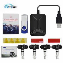 USB TPMS Android автомобильный монитор давления в шинах с 4 внешними датчиками 116 psi система мониторинга сигнализации 5V Беспроводная передача TPMS 2024 - купить недорого