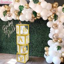 Staraise 4Pcs Gold Transparent Balloon Boxes Baby Shower Boxes Decoration Gift For Baby Shower Wedding Birthday Party Supplies 2024 - buy cheap