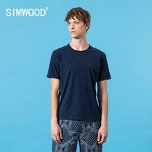 Мужская футболка SIMWOOD, летняя хлопковая футболка размера плюс с необработанным вырезом, модель SJ130510 большого размера плюс, 2020 2024 - купить недорого