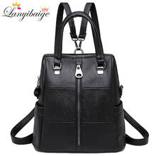 3-in-1 Women Vintage Leather Backpacks 2019 Women Shoulder Bag Backpack Travel Ladies Backpack Mochilas School Bags For Girls 2024 - buy cheap